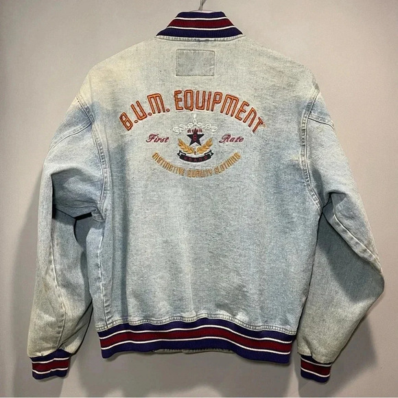 Vintage U.M. B-54 Equipment VTG Men's Denim Varsity Jacket Size Medium - Picture 11 of 16